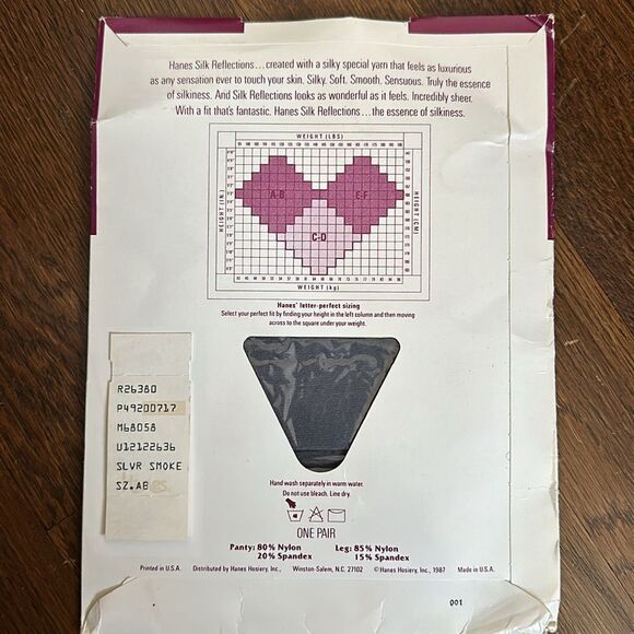 Vintage 1987 new in packaging Hanes Silk Reflections control top pantyhose - Picture 3 of 5